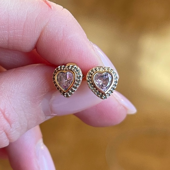 Pandora Rose Gold & Pink Studs - Picture 4 of 5